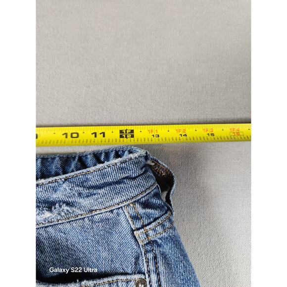 We The Free Womens Denim Skirt Size 25 Button Fly Distressed Mini - Picture 4 of 9